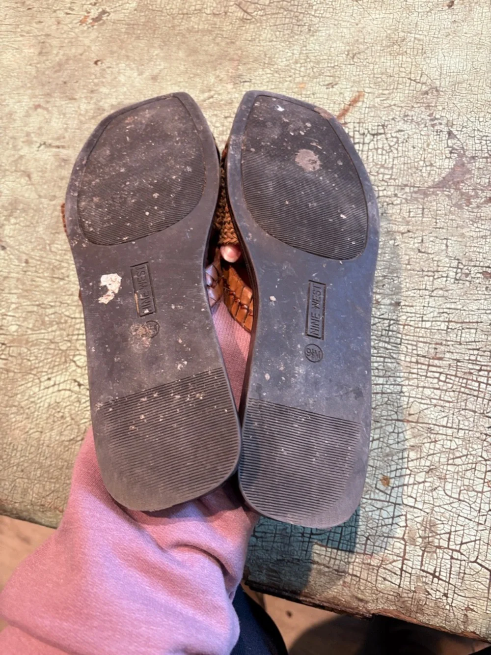 Nine West Omansa Woven Slide Sandals Brown Square Toe Size 9.5 - Picture 5 of 5